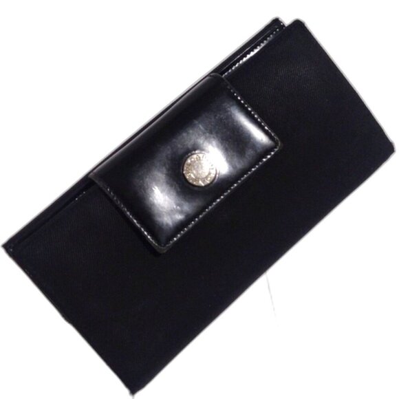 Bvlgari Black Leather Trifold Long Wallet, Snap Closure - Auth., Good Condition - Picture 1 of 16
